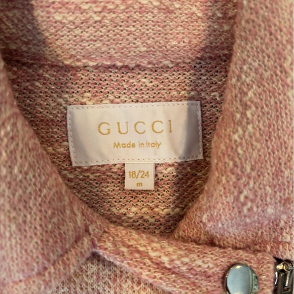 ✨GUCCI Pink Moto Jacket 18/24 Months - Picture 4 of 14
